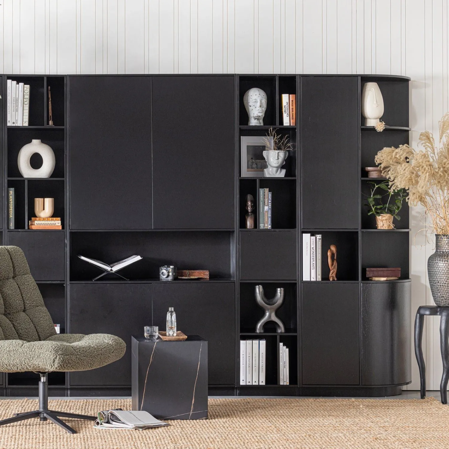 Tv-Meubels-WOOOD Finca Rechts TV-meubel Deep Black