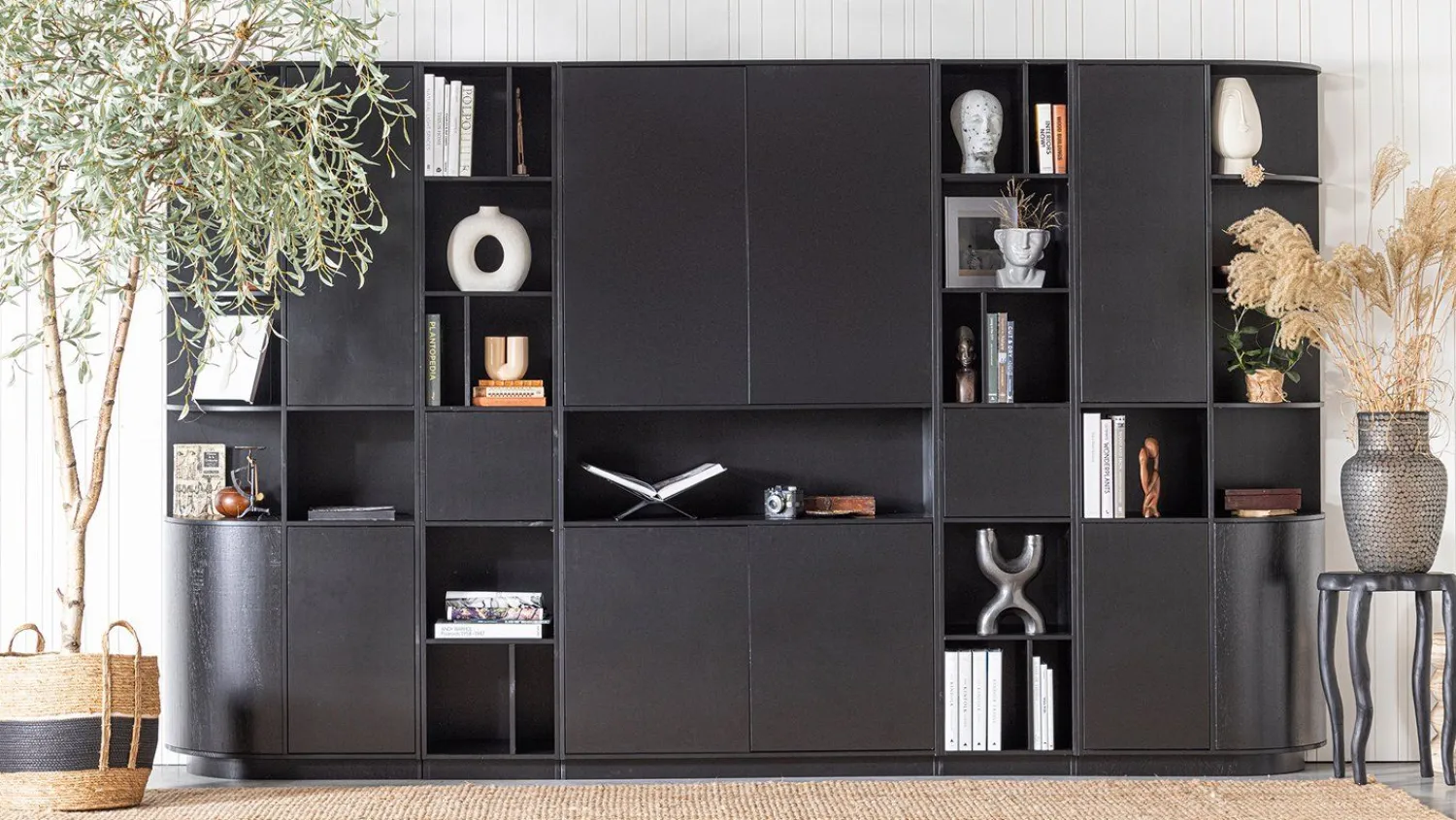 Boekenkasten|Vakkenkasten-WOOOD Finca Vakkenkast Deep Black