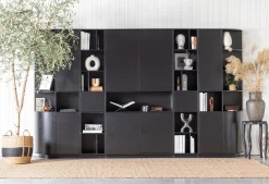 Boekenkasten|Vakkenkasten-WOOOD Finca Vakkenkast Deep Black