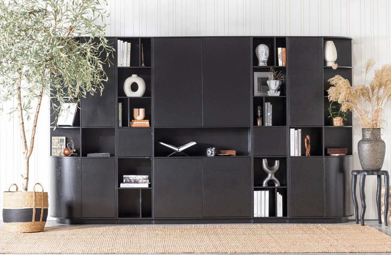 Boekenkasten|Vakkenkasten-WOOOD Finca Vakkenkast Deep Black