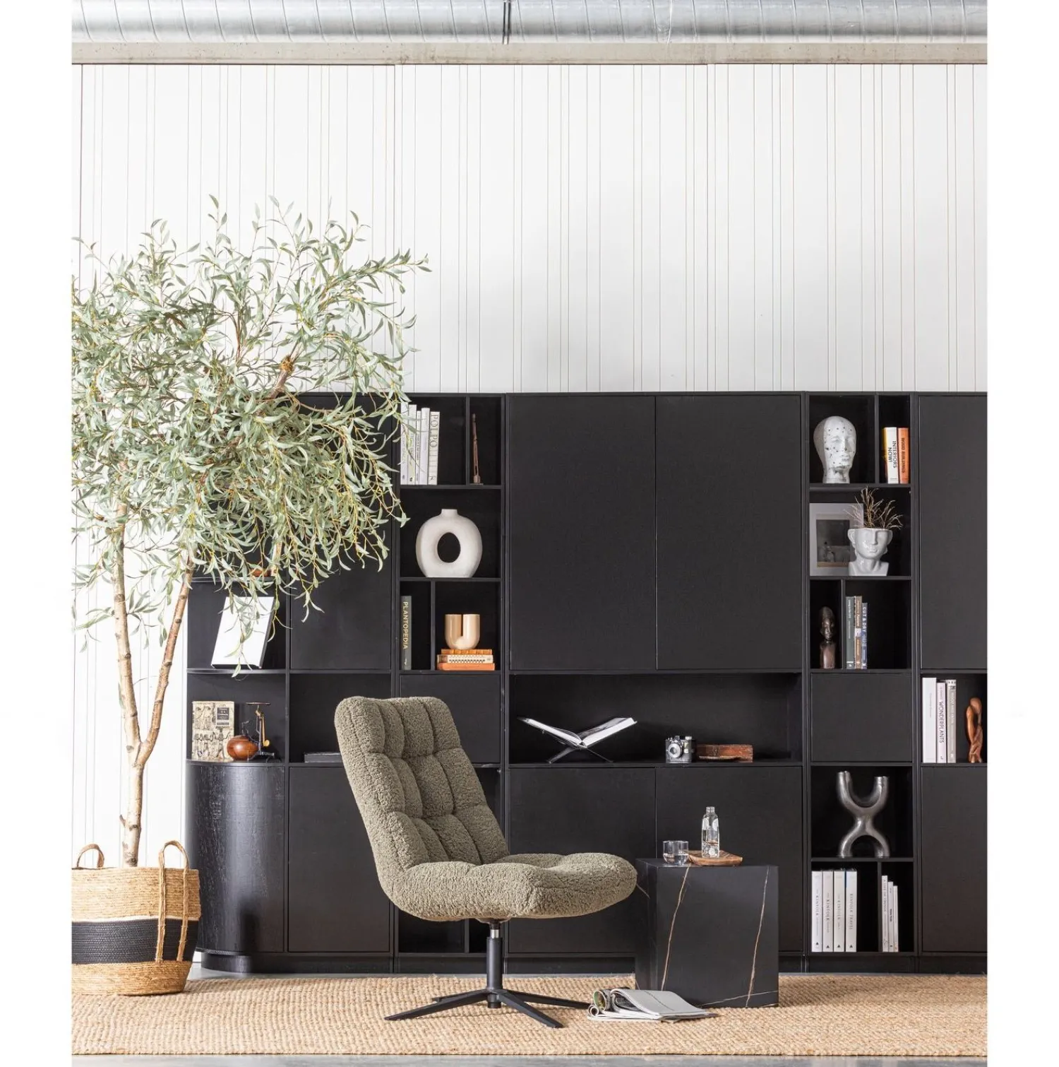 Boekenkasten|Vakkenkasten-WOOOD Finca Vakkenkast Deep Black