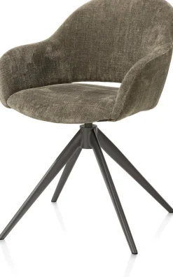 Eetkamerstoelen Met Armleuning-XOOON Finn Armstoel Donkergroen
