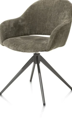 Eetkamerstoelen Met Armleuning-XOOON Finn Armstoel Donkergroen