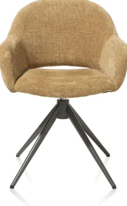Eetkamerstoelen Met Armleuning-XOOON Finn Armstoel Okergeel