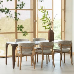 Houten Eettafels-WOOOD Fiore Eettafel Donkerbruin