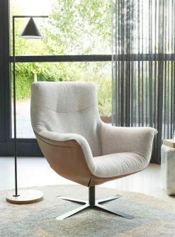 Leren Fauteuils|Design Fauteuils-LABEL Vandenberg First Lady Fauteuil Stone, Naturel