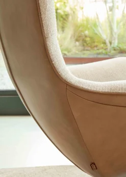 Leren Fauteuils|Design Fauteuils-LABEL Vandenberg First Lady Fauteuil Stone, Naturel