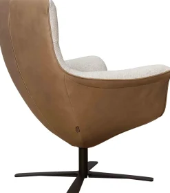 Leren Fauteuils|Design Fauteuils-LABEL Vandenberg First Lady Fauteuil Stone, Naturel