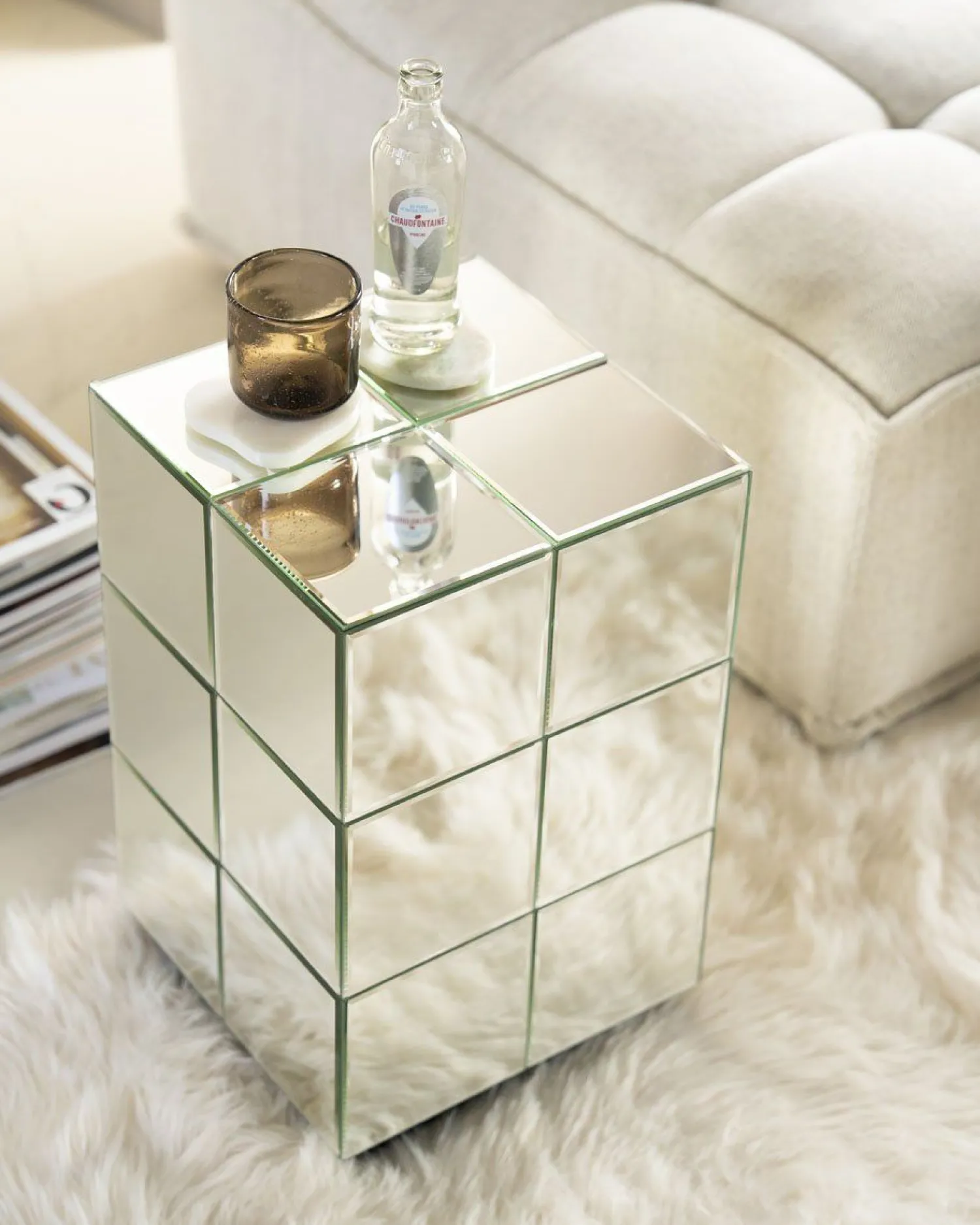 Glazen Bijzettafels|Houten Bijzettafels-By Boo Flectron Bijzettafel Zilver
