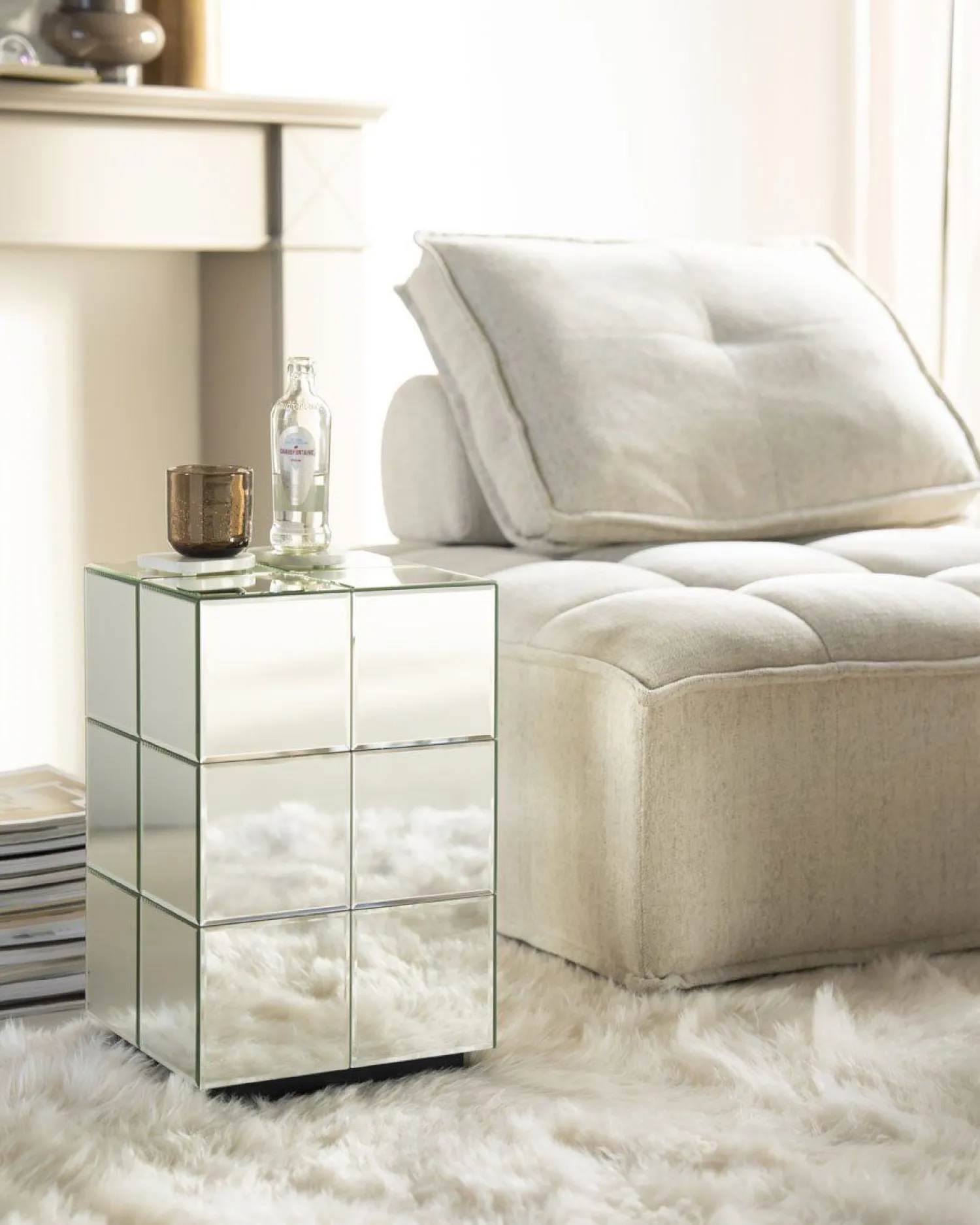 Glazen Bijzettafels|Houten Bijzettafels-By Boo Flectron Bijzettafel Zilver