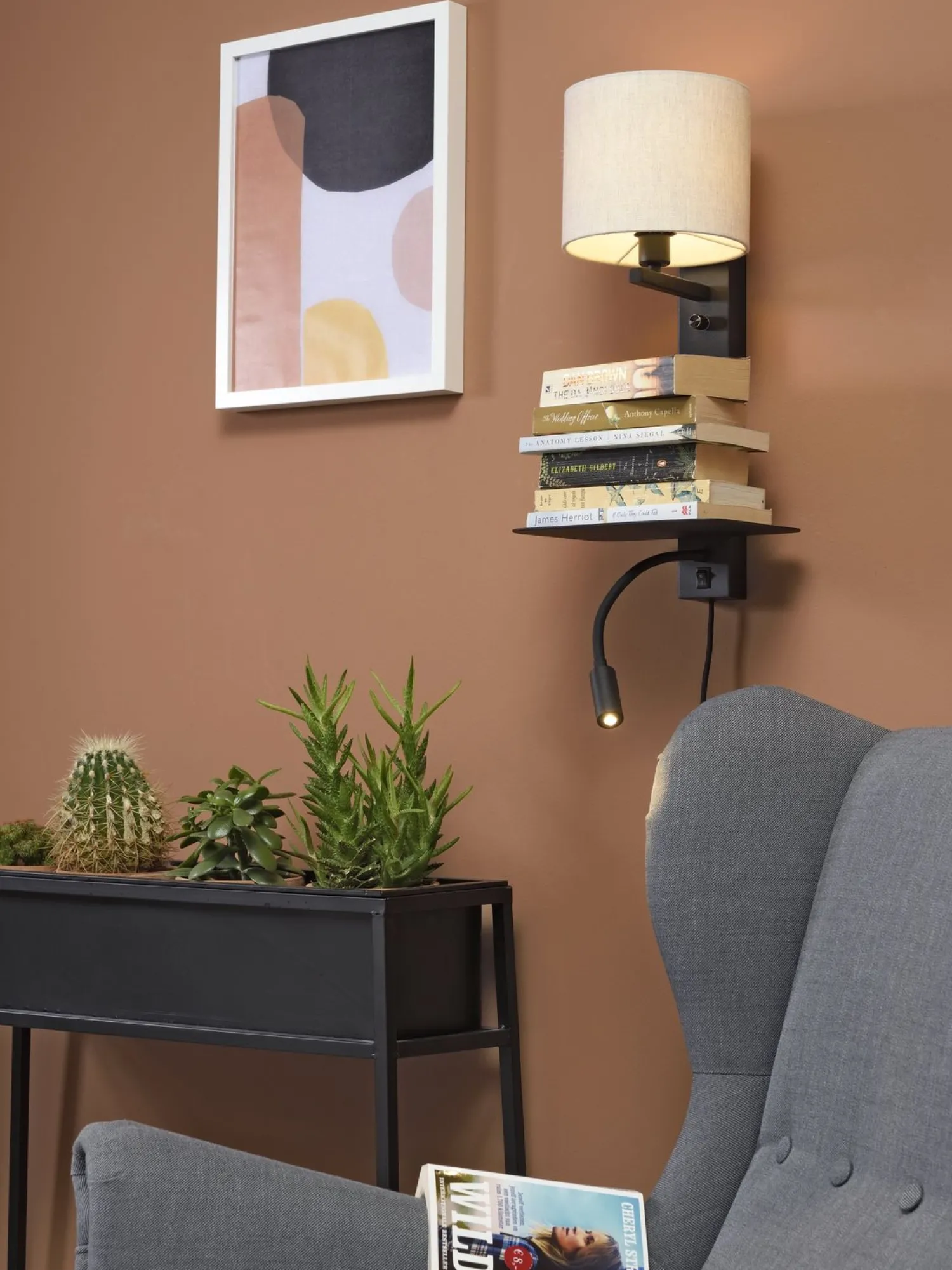 Industriële Wandlampen|Wandlampen-It's about RoMi Florence Wandlamp Licht Linnen