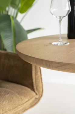 Houten Bijzettafels-Eleonora Florent Rond Bijzettafel Naturel