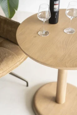 Houten Bijzettafels-Eleonora Florent Rond Bijzettafel Naturel