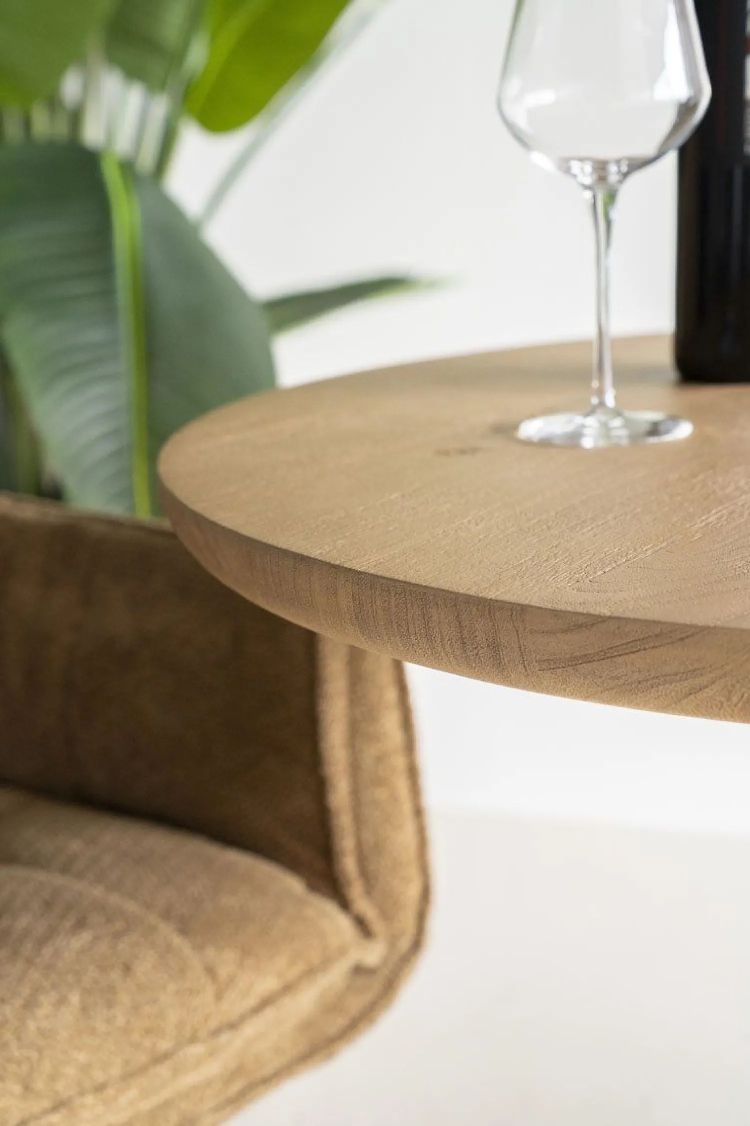 Houten Bijzettafels-Eleonora Florent Rond Bijzettafel Lichtbruin