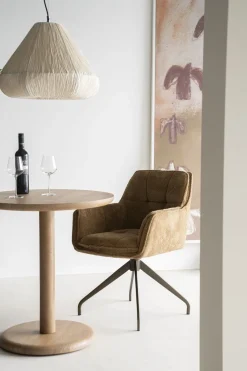 Houten Bijzettafels-Eleonora Florent Rond Bijzettafel Lichtbruin