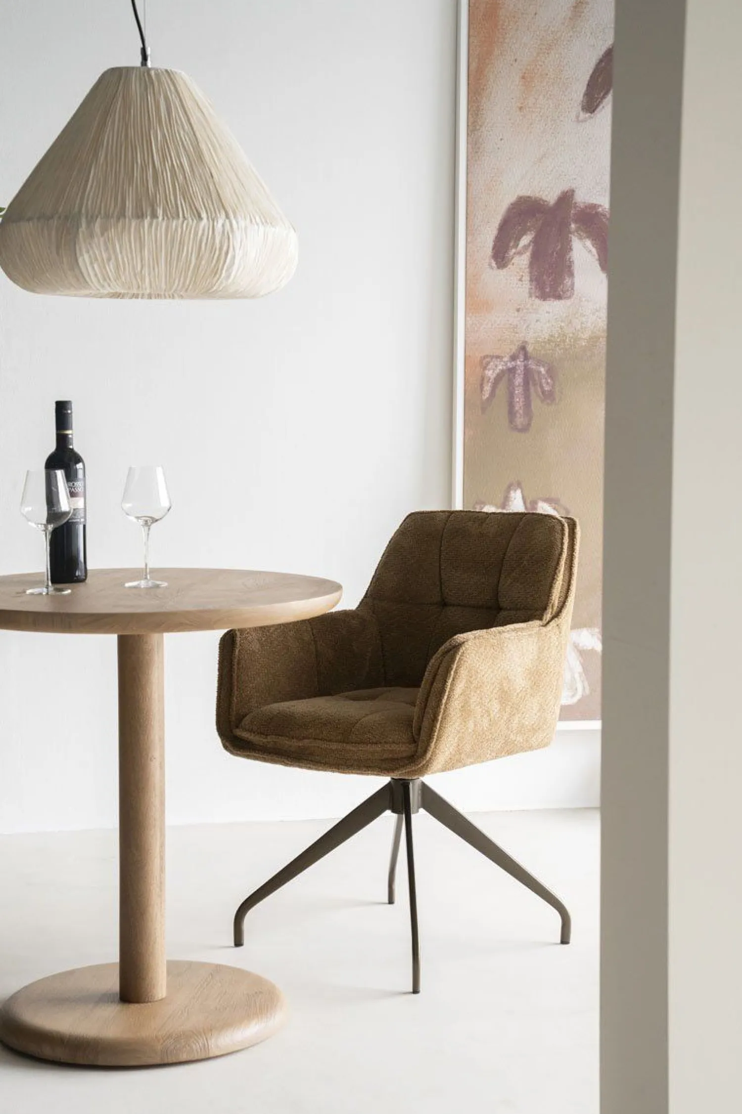 Houten Bijzettafels-Eleonora Florent Rond Bijzettafel Lichtbruin