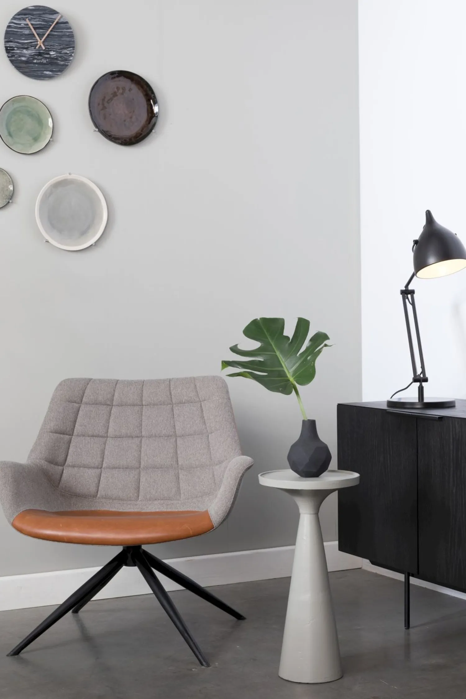 Ronde Bijzettafels-Zuiver Floss Bijzettafel Grey