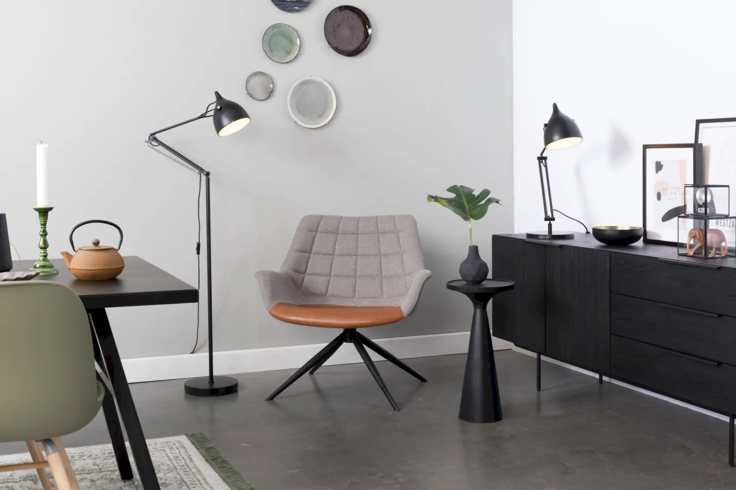 Ronde Bijzettafels-Zuiver Floss Bijzettafel Black