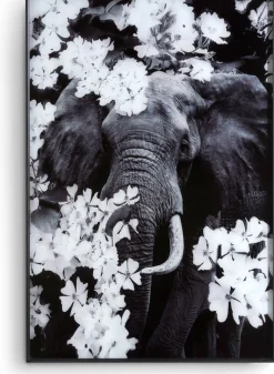 Wanddecoraties-COCO maison Flower Elephant Wanddecoratie Zwart, Grijs, Wit