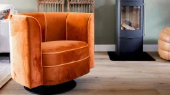 Ronde Fauteuils-Dutchbone Flower Fauteuil Orange
