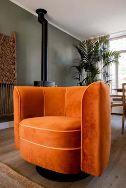 Ronde Fauteuils-Dutchbone Flower Fauteuil Orange