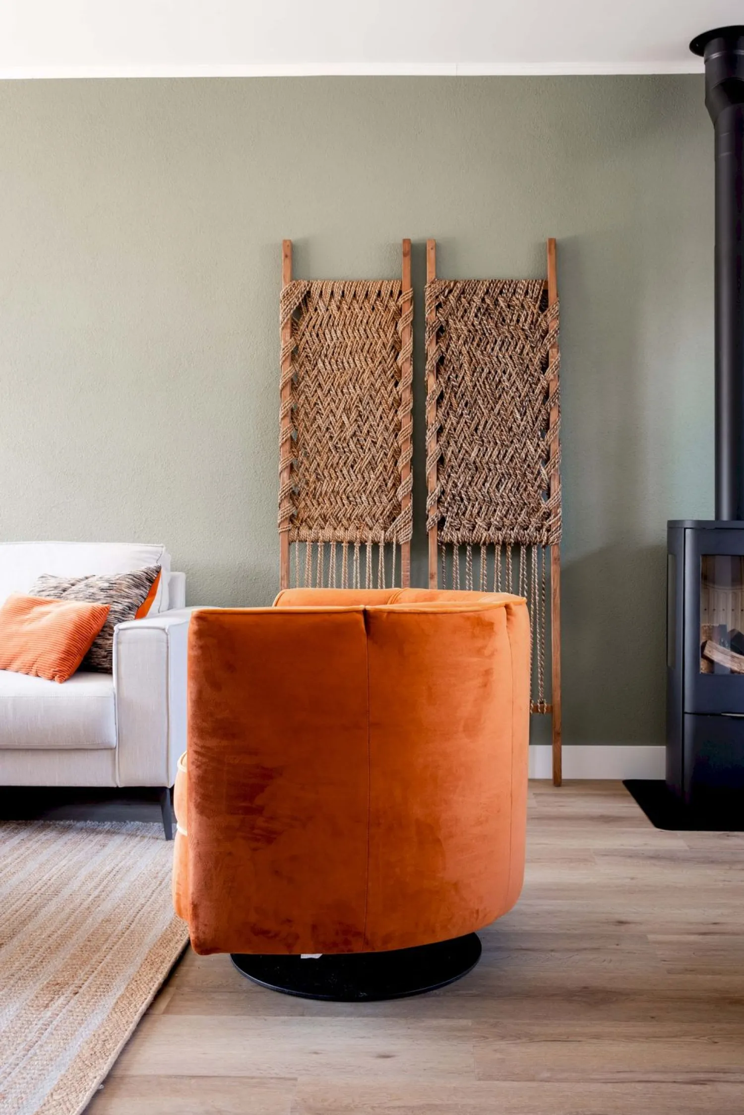 Ronde Fauteuils-Dutchbone Flower Fauteuil Orange