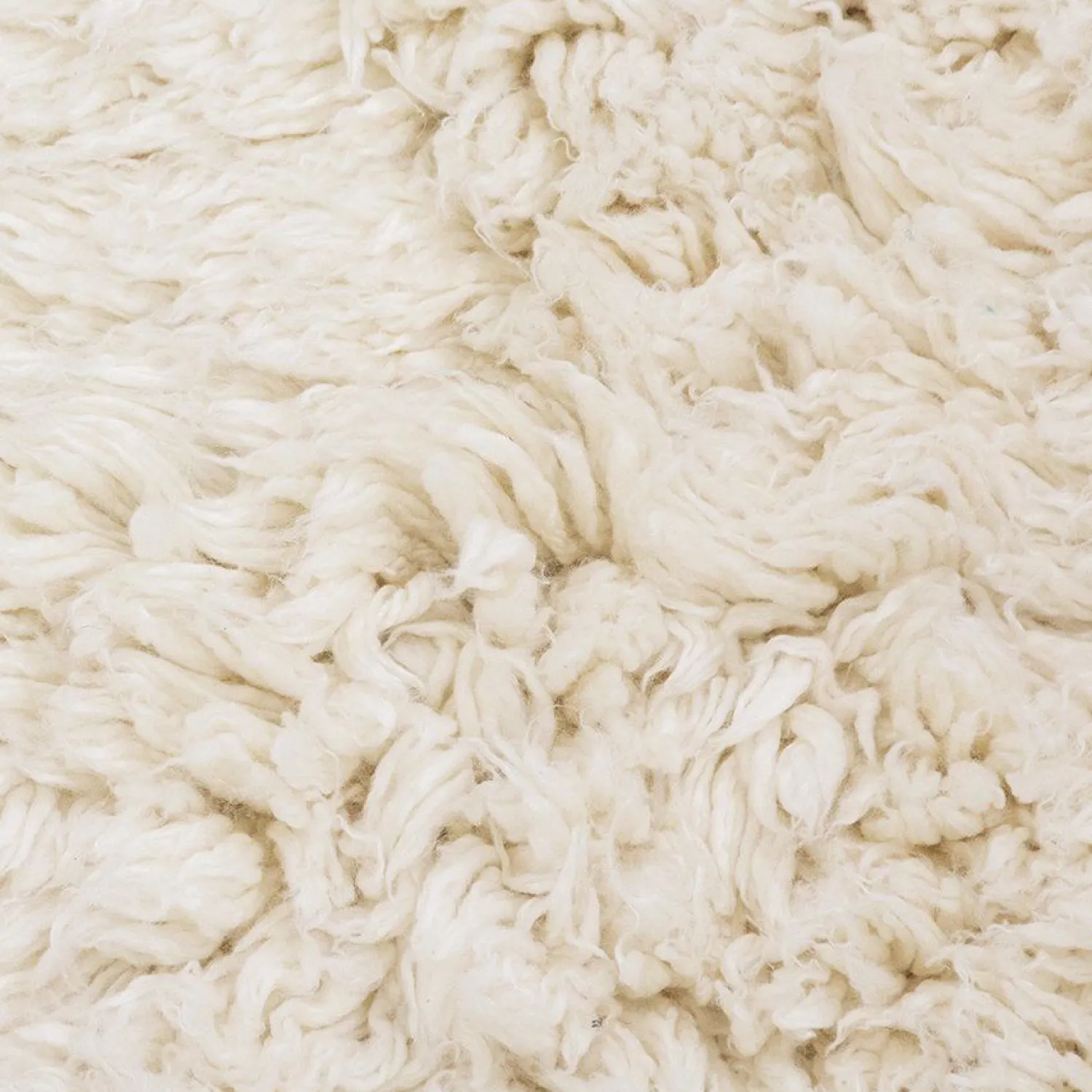 Vloerkleden|Wollen Vloerkleden-HKLIVING Fluffy Square Vloerkleed Natural Cream, Oranje