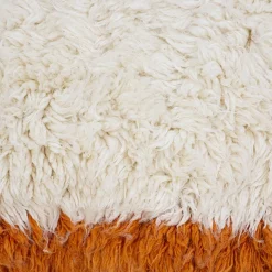 Vloerkleden|Wollen Vloerkleden-HKLIVING Fluffy Square Vloerkleed Natural Cream, Oranje