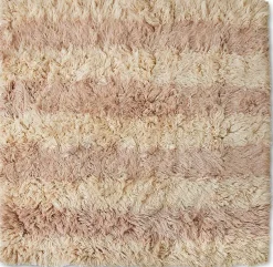 Vloerkleden|Wollen Vloerkleden-HKLIVING Fluffy Square Vloerkleed Natural, Roze