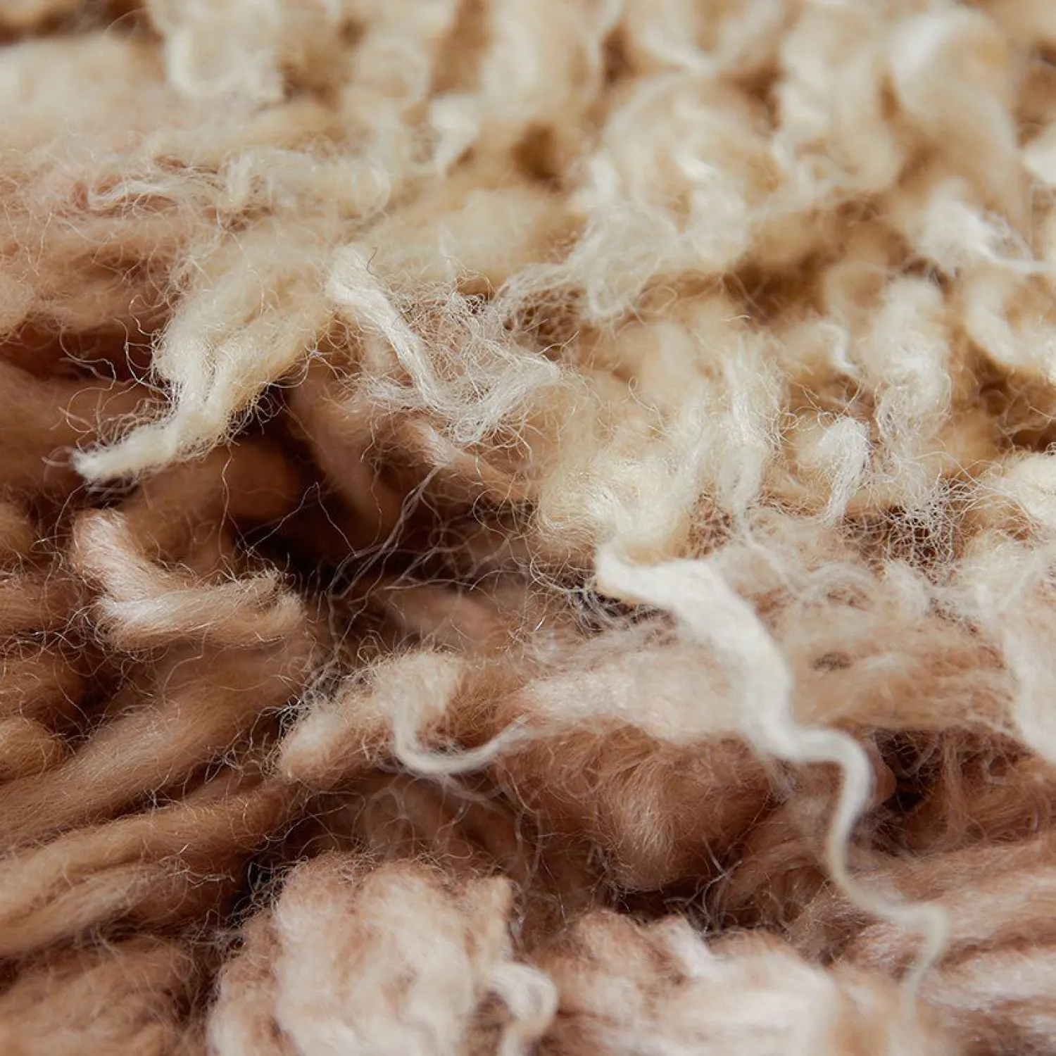 Vloerkleden|Wollen Vloerkleden-HKLIVING Fluffy Square Vloerkleed Natural, Roze