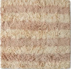 Vloerkleden|Wollen Vloerkleden-HKLIVING Fluffy Square Vloerkleed Natural, Roze