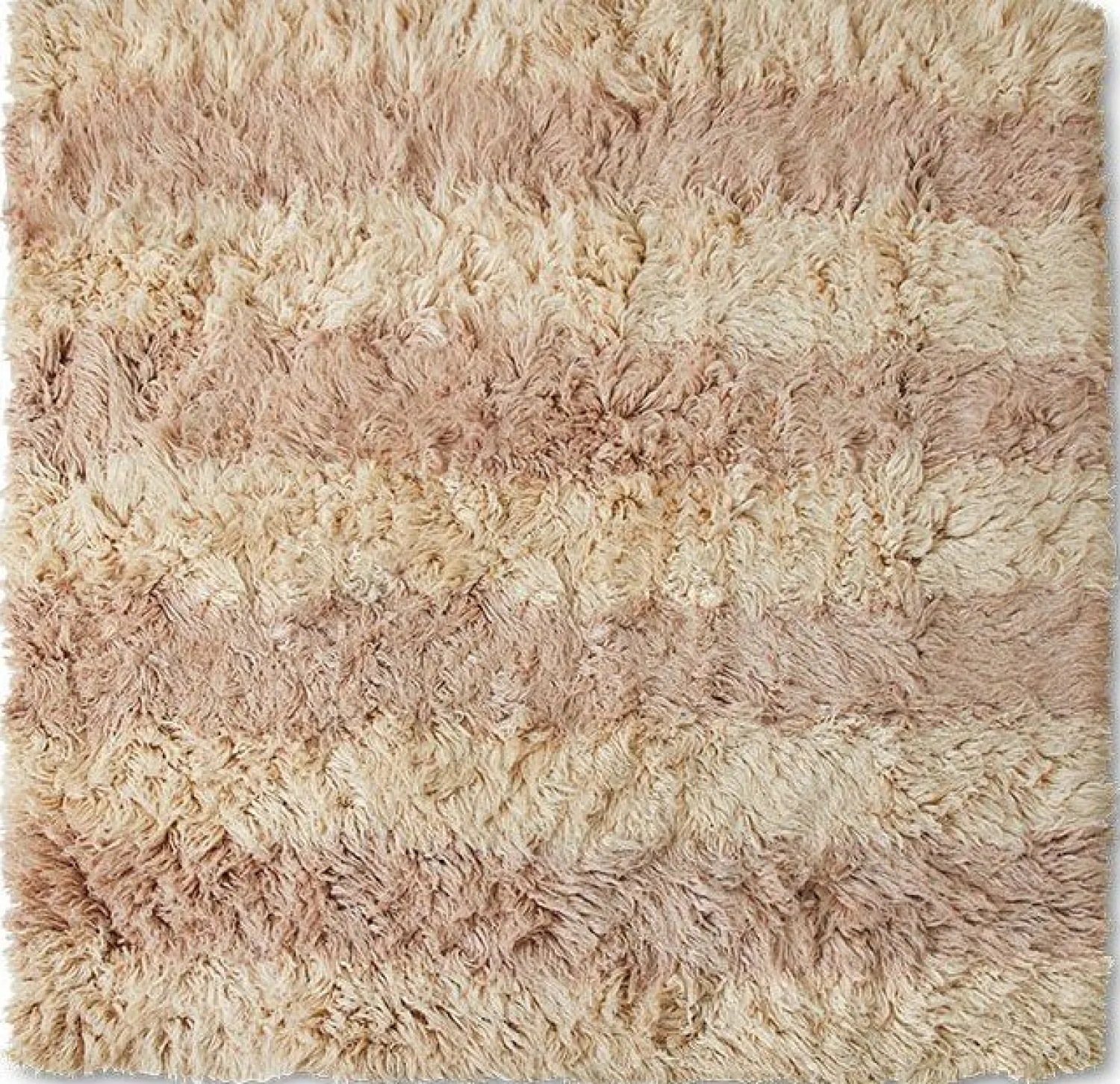 Vloerkleden|Wollen Vloerkleden-HKLIVING Fluffy Square Vloerkleed Natural, Roze