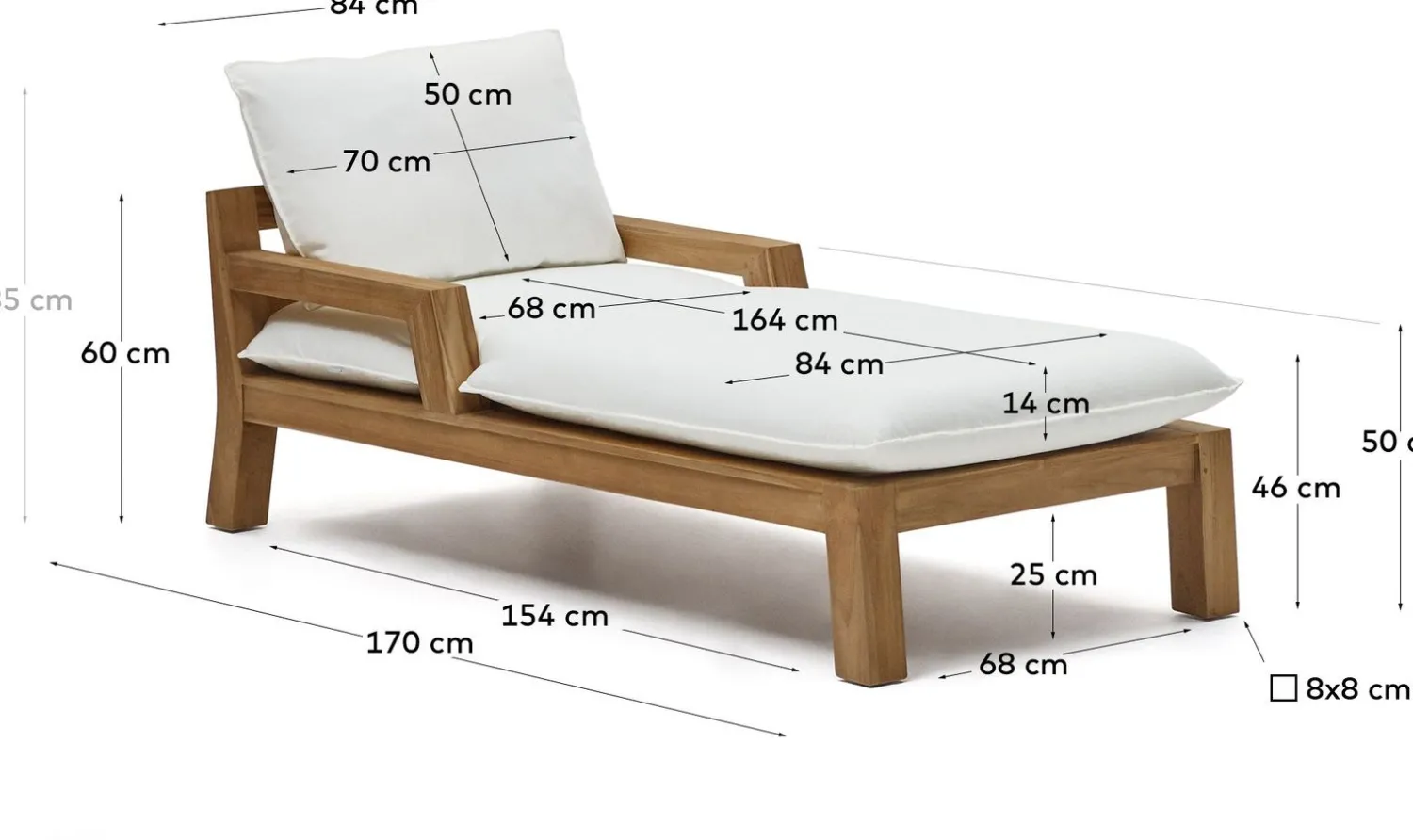 Tuinstoelen-Kave Home Forcanera Ligstoel Wit