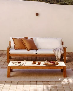 Tuinbanken|Zitbanken-Kave Home Forcanera Tuinbank Beige, Bruin