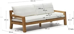 Tuinbanken|Zitbanken-Kave Home Forcanera Tuinbank Beige, Bruin