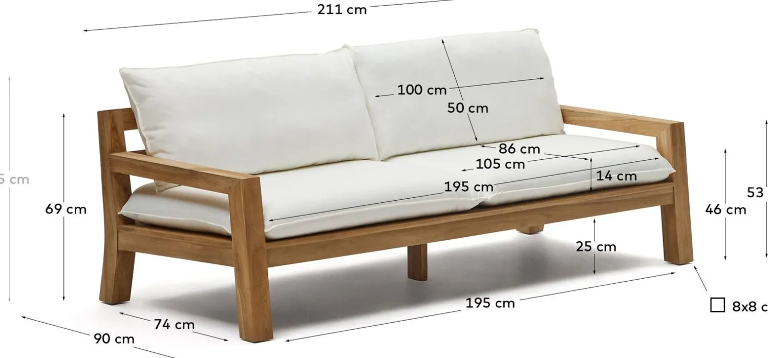 Tuinbanken|Zitbanken-Kave Home Forcanera Tuinbank Beige, Bruin