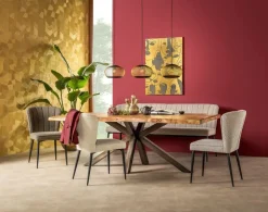 Stoffen Eetkamerbanken-Feelings Wonen Fourty 170 Eetkamerbank Toffee