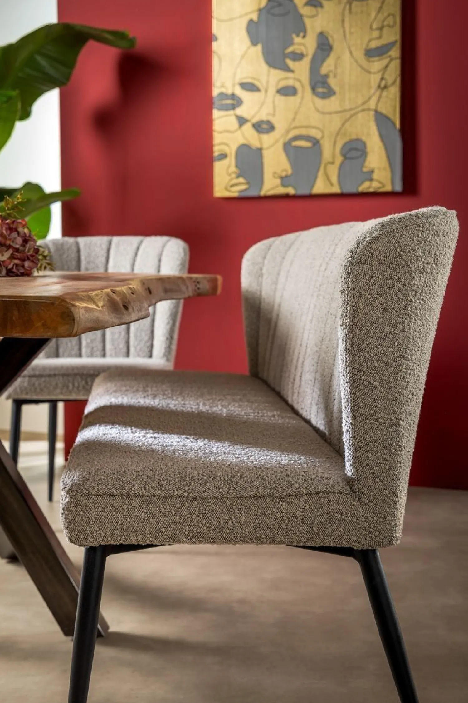 Stoffen Eetkamerbanken-Feelings Wonen Fourty 170 Eetkamerbank Toffee