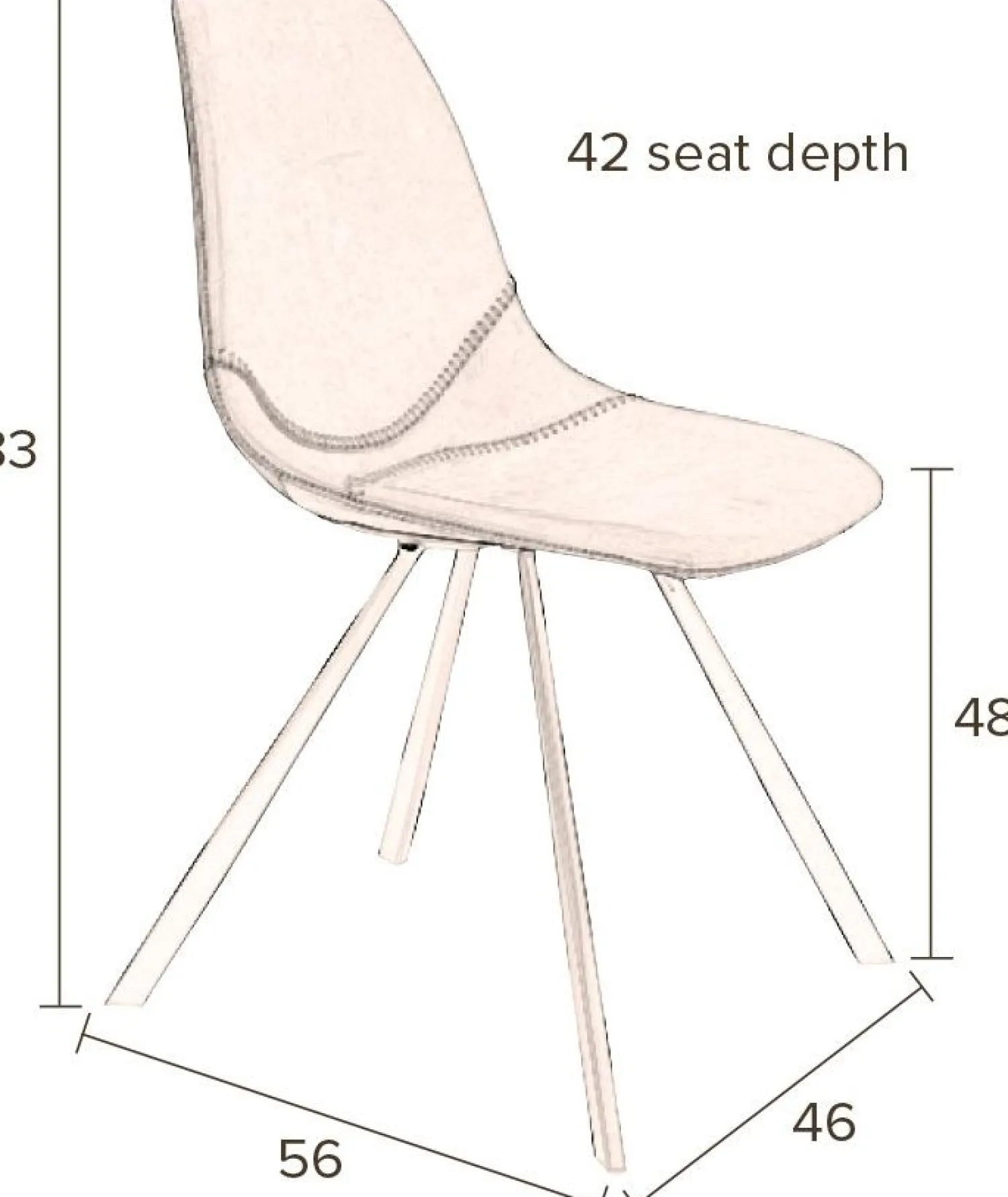 Kuipstoelen|Eetkamerstoelen Zonder Armleuning-Dutchbone Franky Eetkamerstoel Black