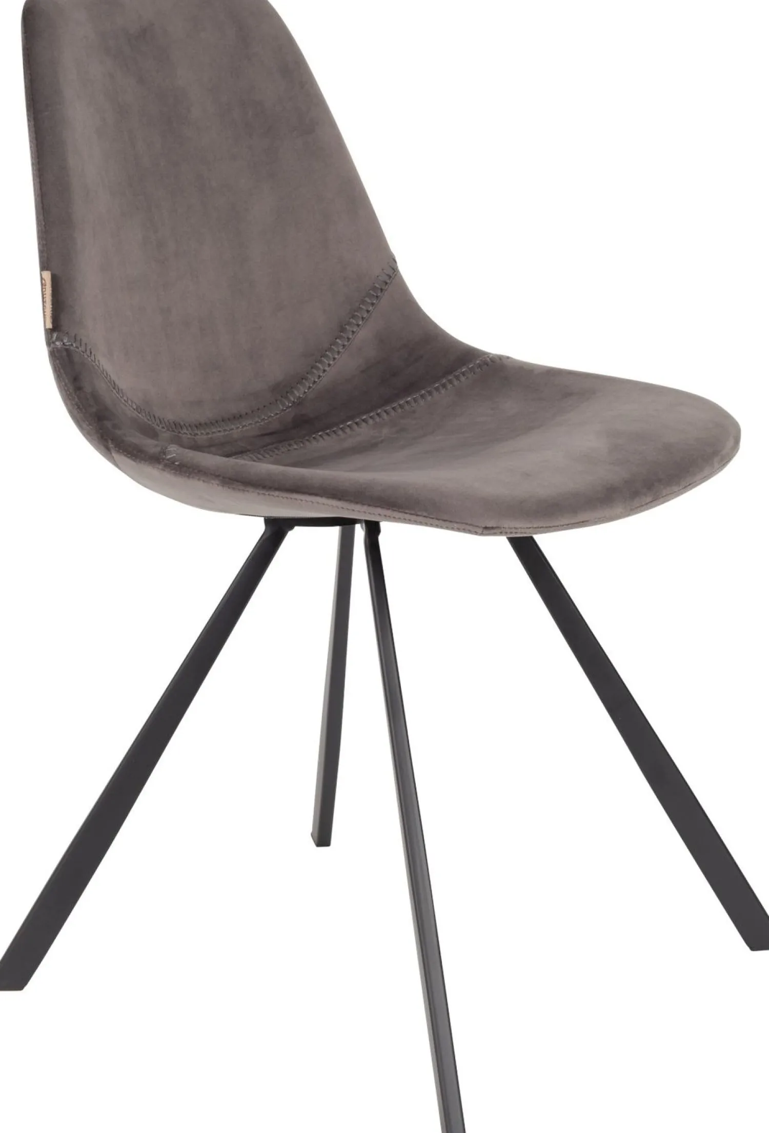 Kuipstoelen|Eetkamerstoelen Zonder Armleuning-Dutchbone Franky Velvet Eetkamerstoel Grey