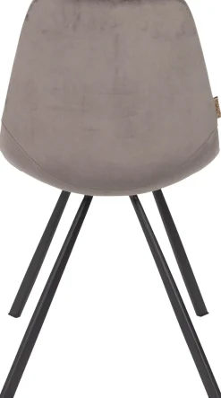 Kuipstoelen|Eetkamerstoelen Zonder Armleuning-Dutchbone Franky Velvet Eetkamerstoel Grey