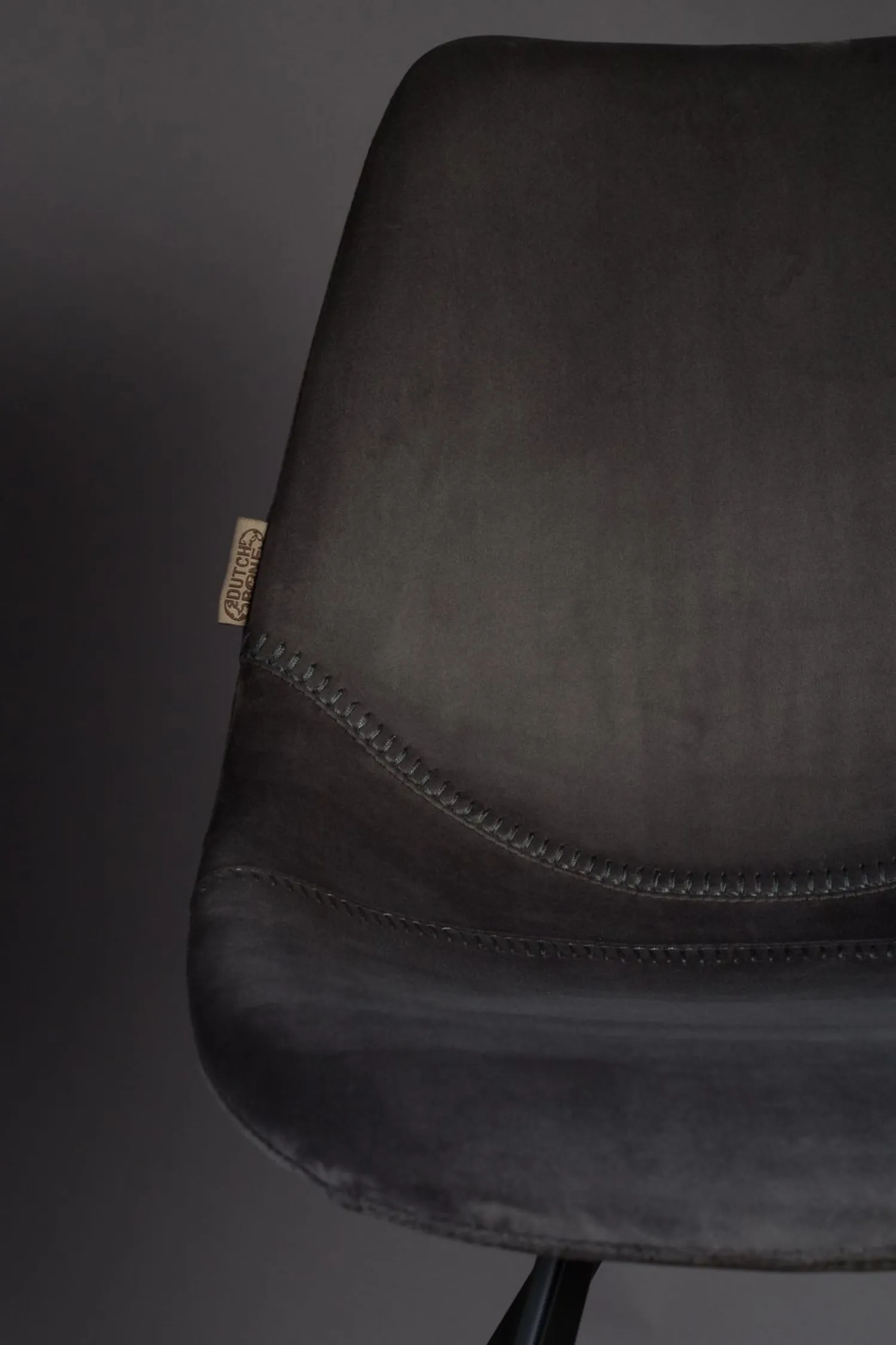 Kuipstoelen|Eetkamerstoelen Zonder Armleuning-Dutchbone Franky Velvet Eetkamerstoel Grey