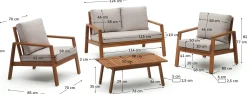 Loungesets-Kave Home Frares Loungeset Grijs, Bruin