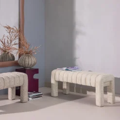 Stoffen Eetkamerbanken-WOOOD Frex Bankje Naturel