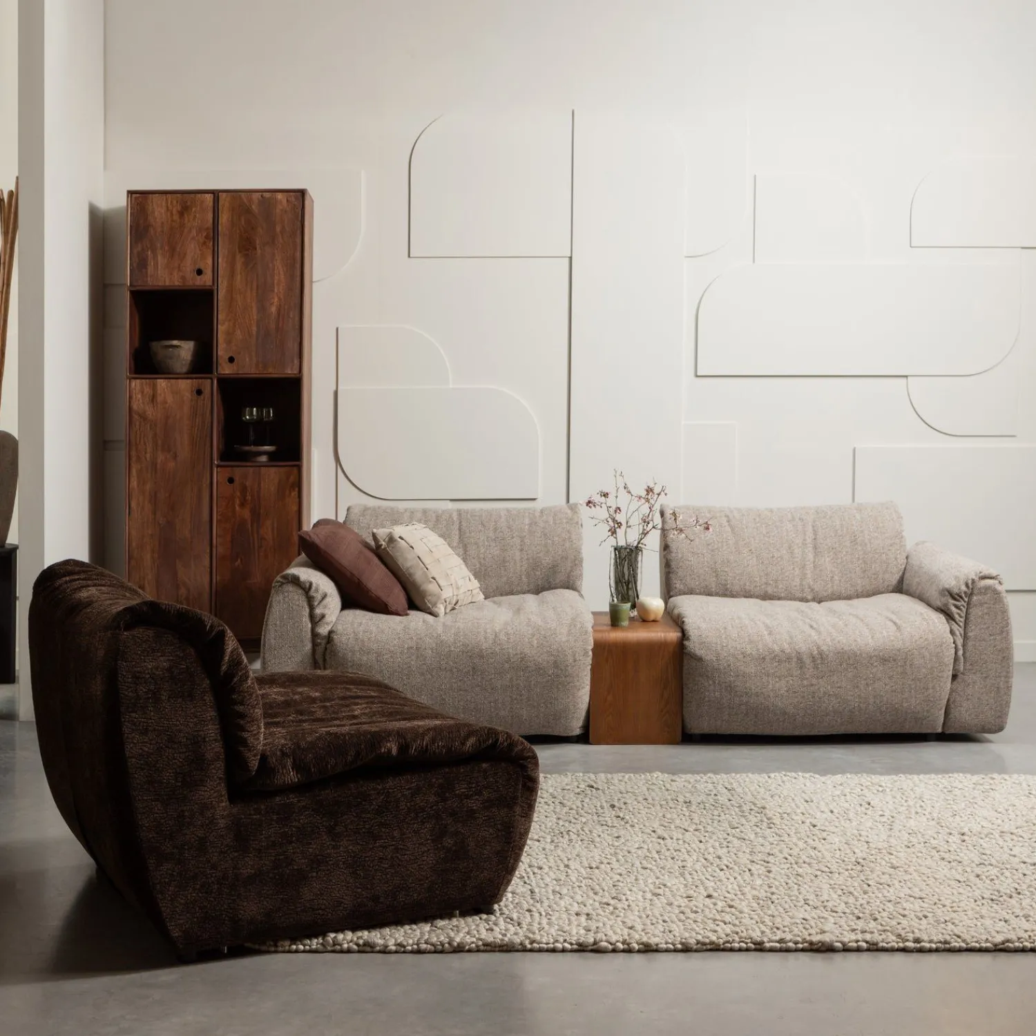 Houten Bijzettafels-WOOOD Frey Bijzettafel Walnut