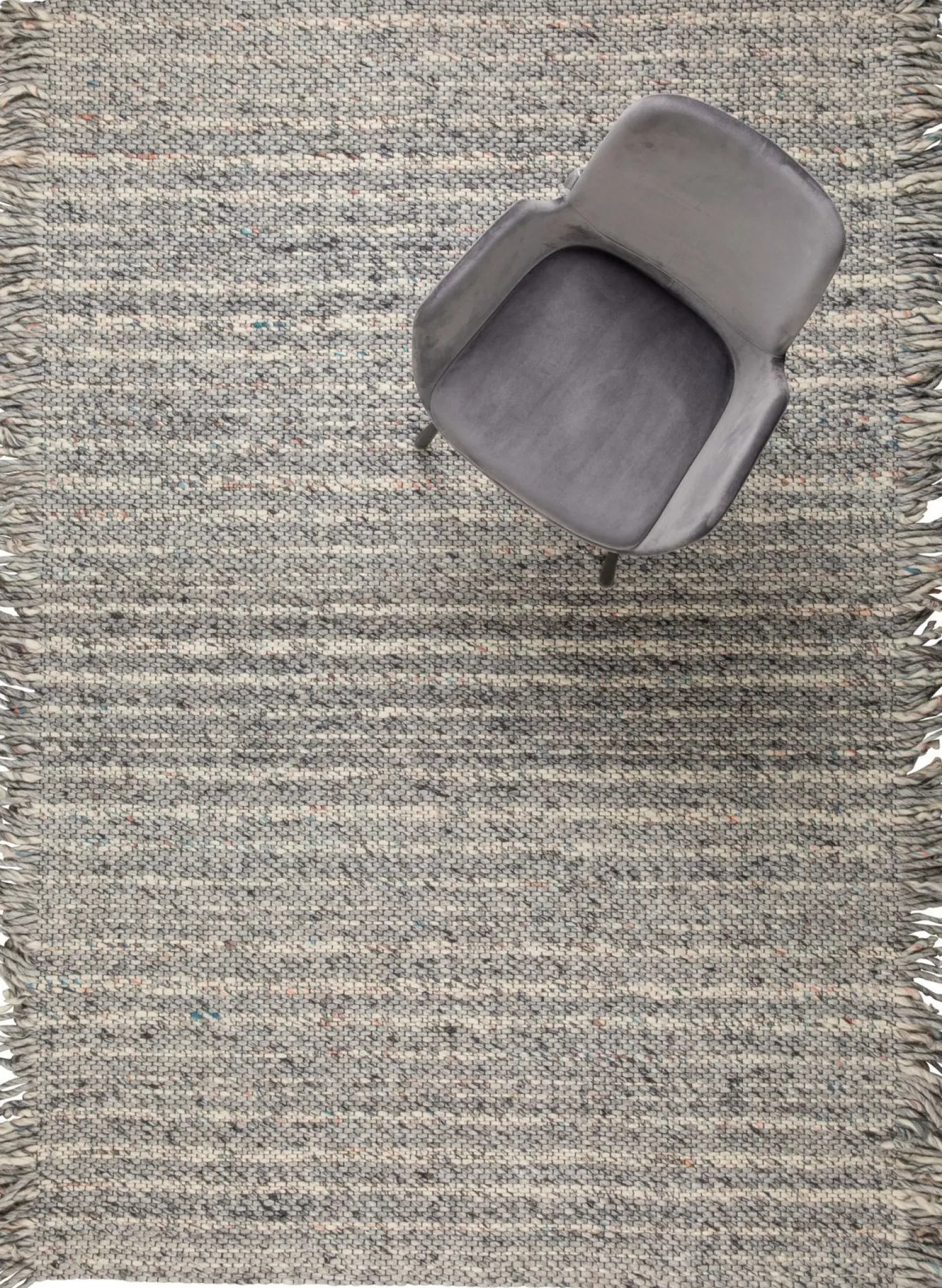 Vloerkleden|Wollen Vloerkleden-Zuiver Frills Vloerkleed Grey, Blue