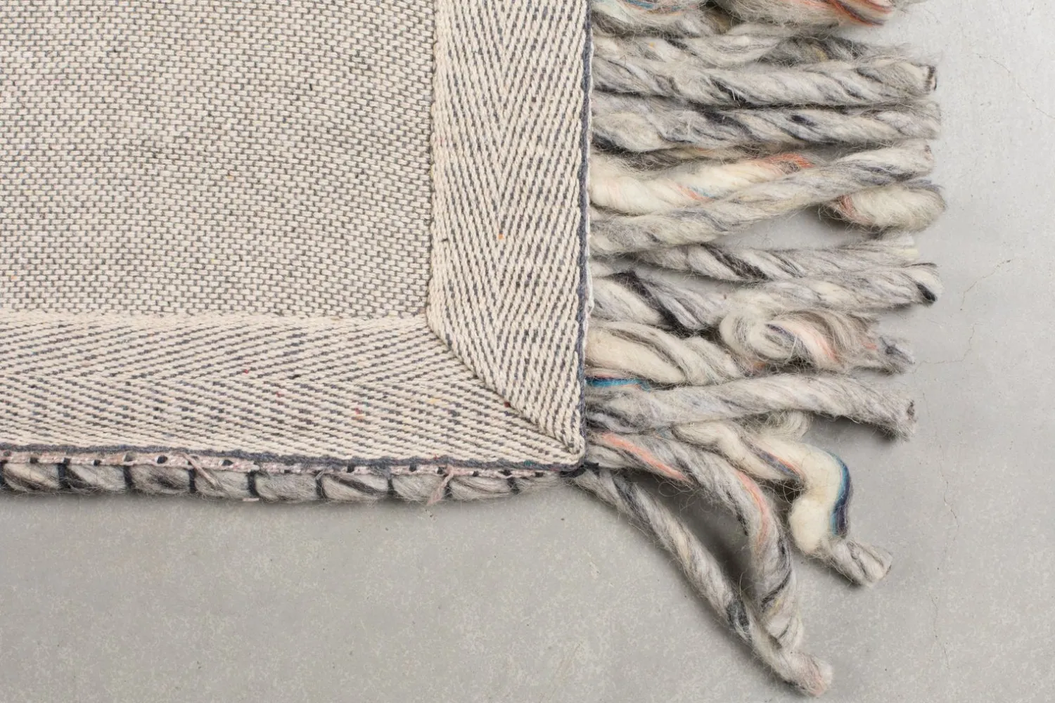 Vloerkleden|Wollen Vloerkleden-Zuiver Frills Vloerkleed Grey, Blue