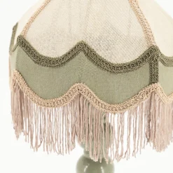 Tafellampen|Tafellampen-By Boo Fringaloo Tafellamp Naturel, Groen, Roze