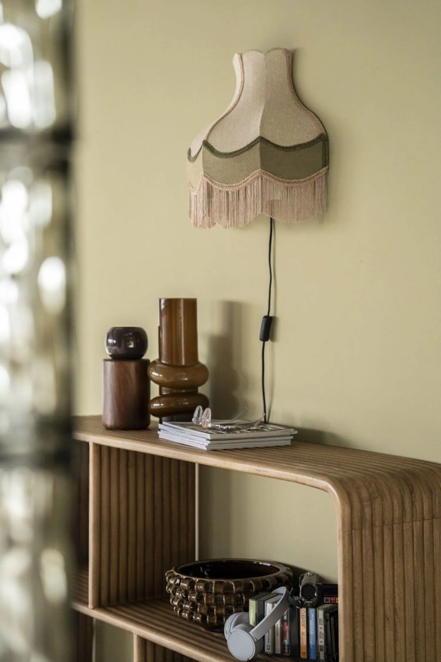 Wandlampen|Wandlampen-By Boo Fringaloo Wandlamp Naturel, Groen, Roze