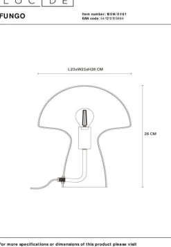 Tafellampen|Tafellampen-Lucide Fungo Tafellamp Opaal